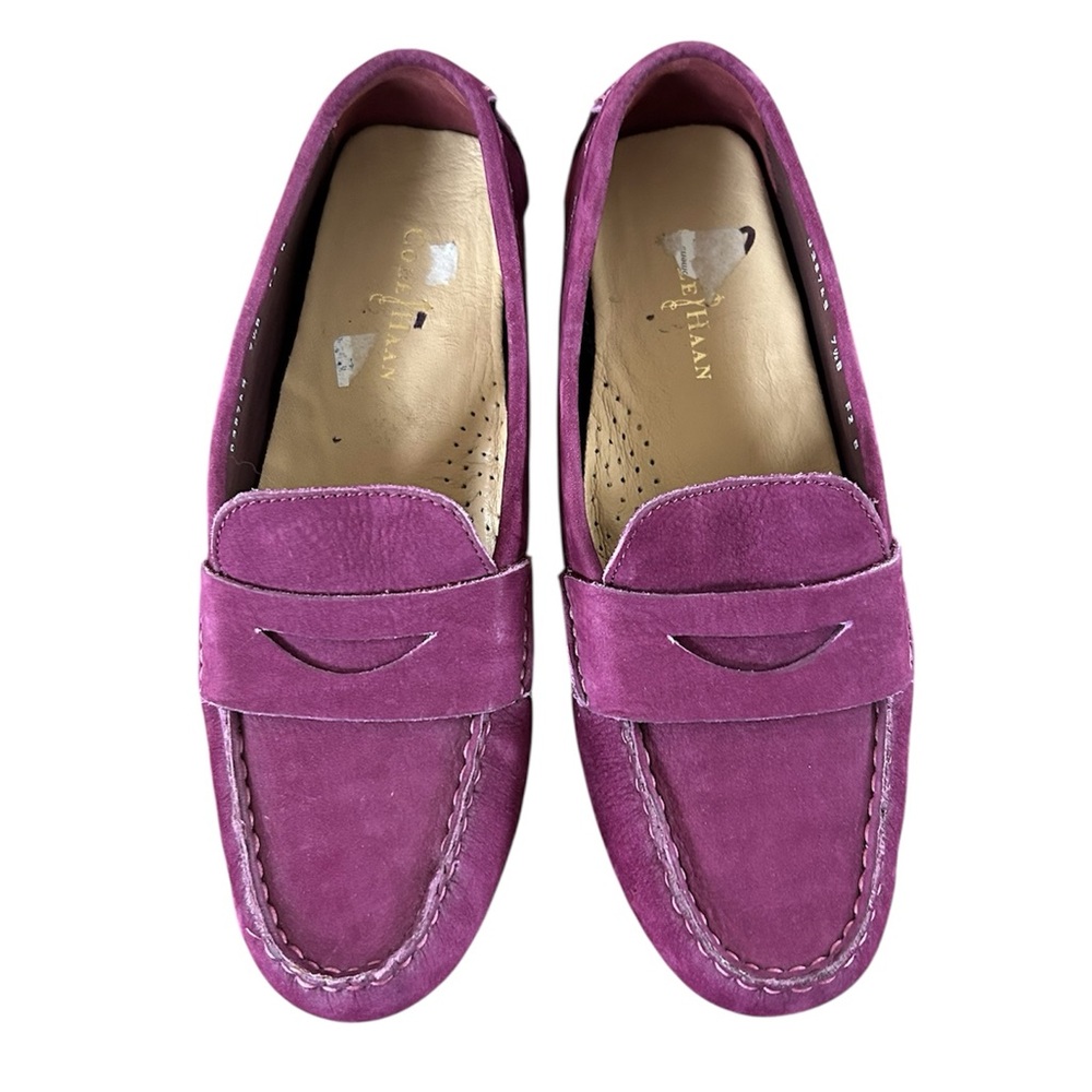 Cole Haan | Women’s Plum Purple Suede Leather Riding Penny Loafers Size 7.5B